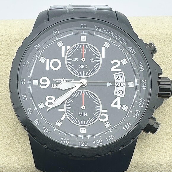 Invicta Specialty Chronograph Black Dial Black Ion-plated Men's Watch Tachymeter - Picture 1 of 9
